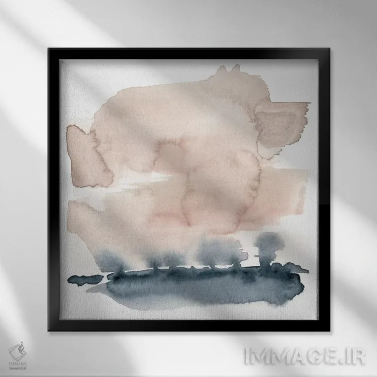 تابلو دکوراتیو افق زمین VIII اثر جنیفر گلدبرگر - نمای قابدار مشکی