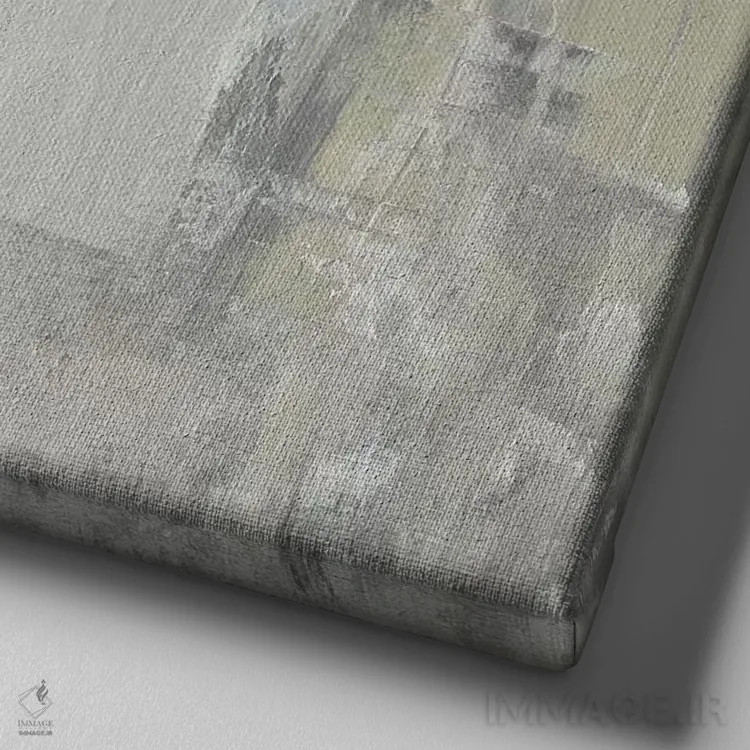 تابلو دکوراتیو ترکیب بندی خنثی I اثر جنیفر گلدبرگر - نمای نزدیک بافت بوم