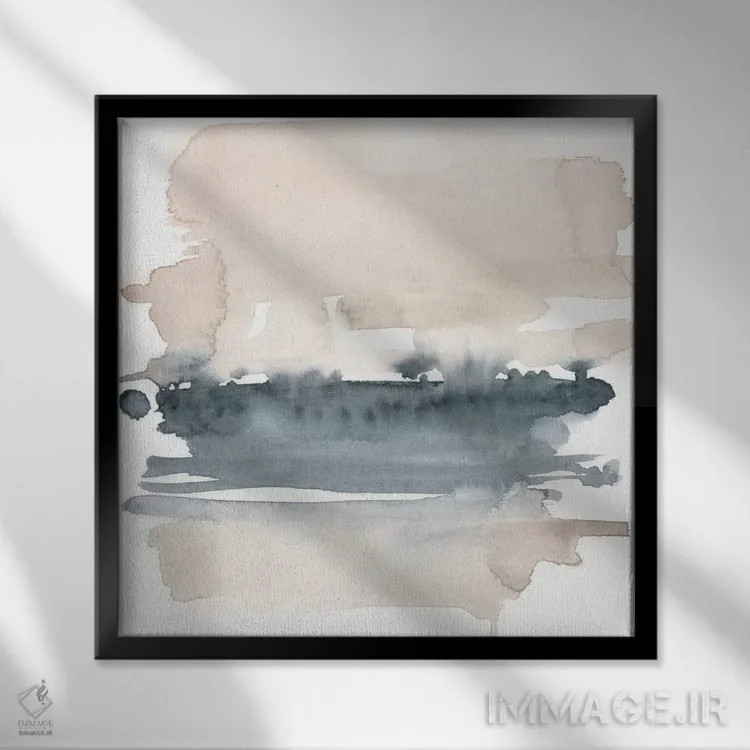 تابلو دکوراتیو افق زمین IV اثر جنیفر گلدبرگر - نمای قابدار مشکی