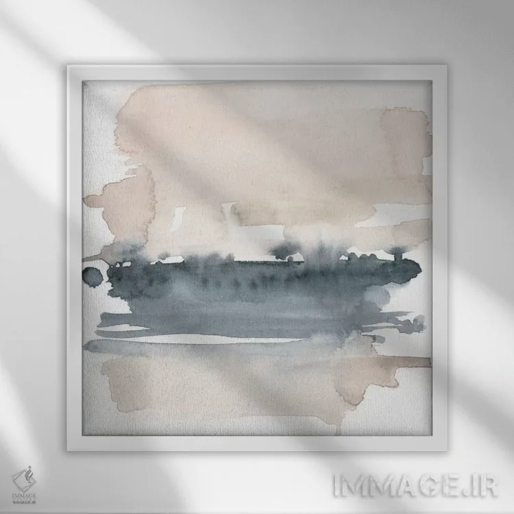 تابلو دکوراتیو افق زمین IV اثر جنیفر گلدبرگر - نمای قابدار سفید