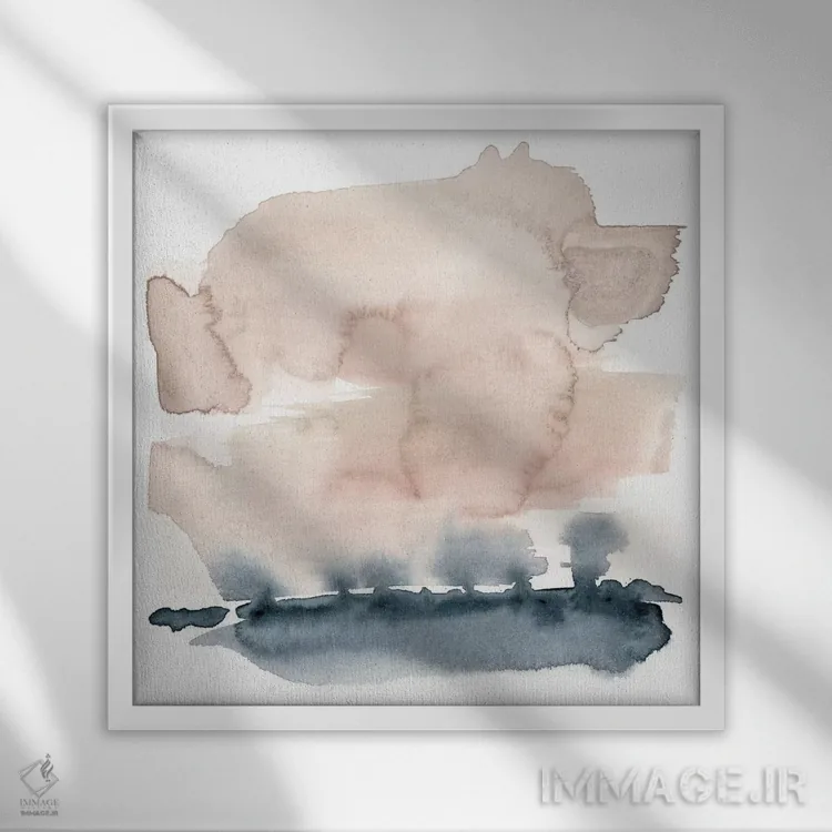 تابلو دکوراتیو افق زمین VIII اثر جنیفر گلدبرگر - نمای قابدار سفید