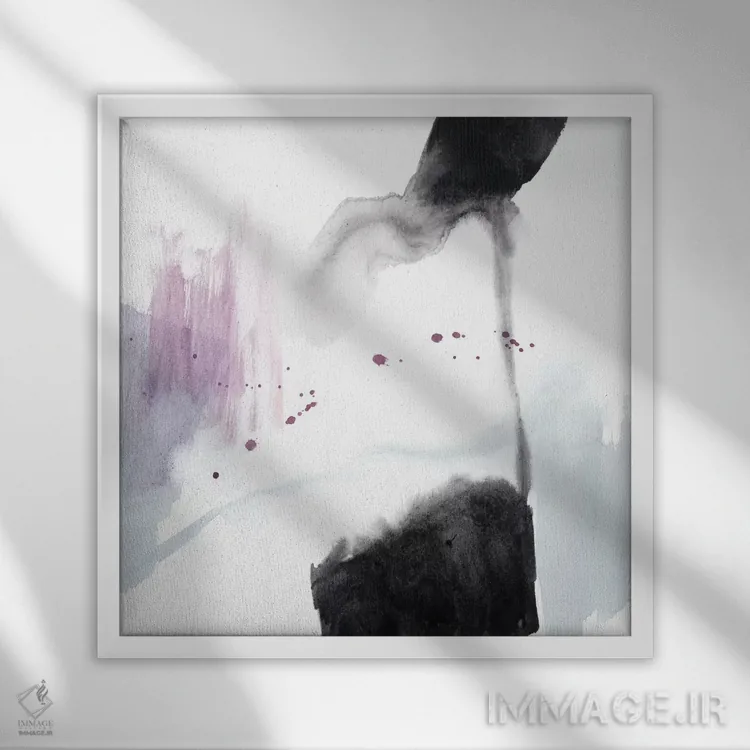 تابلو دکوراتیو شکوفه بنفش II اثر جنیفر گلدبرگر - نمای قابدار سفید