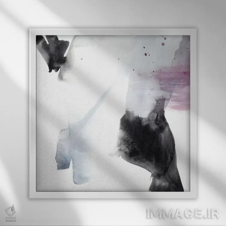 تابلو دکوراتیو شکوفه بنفش I اثر جنیفر گلدبرگر - نمای قابدار سفید