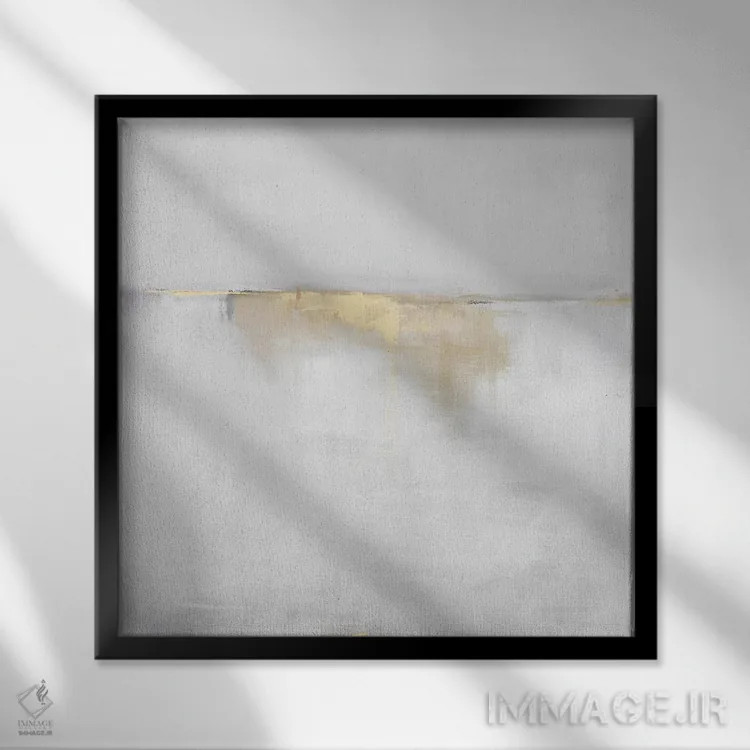 تابلو دکوراتیو نغمه های آرام در خاکستری اثر جکی گوویا - نمای قابدار مشکی