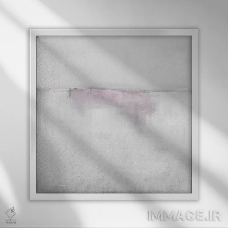 تابلو دکوراتیو شن های صورتی در زمزمه اثر جکی گوویا - نمای قابدار سفید