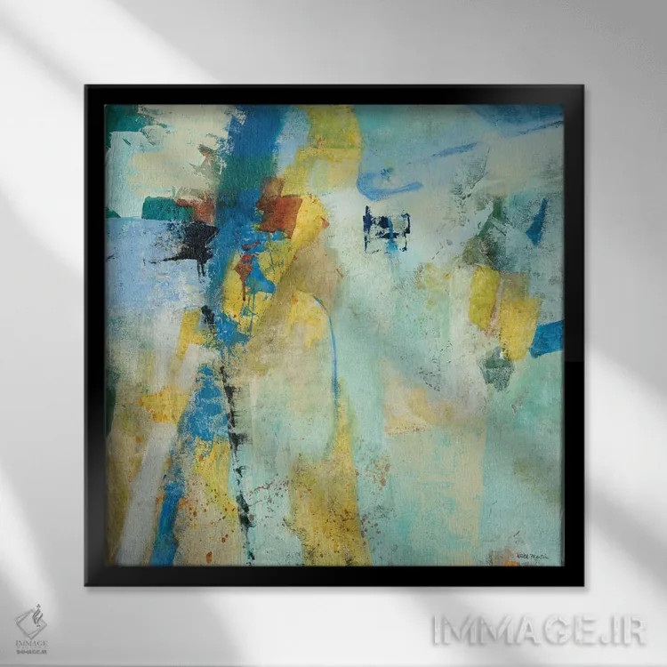 تابلو دکوراتیو باد متقاطع 2 اثر جیل مارتین - نمای قابدار مشکی