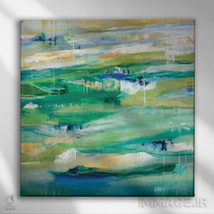 تابلو دکوراتیو راه سبز اثر جیل مارتین - نمای روبهرو روی دیوار