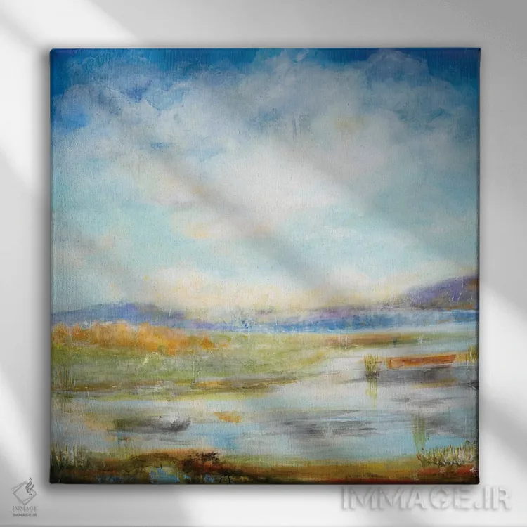 تابلو دکوراتیو اراضی باتلاقی ۲ اثر جیل مارتین - نمای روبهرو روی دیوار