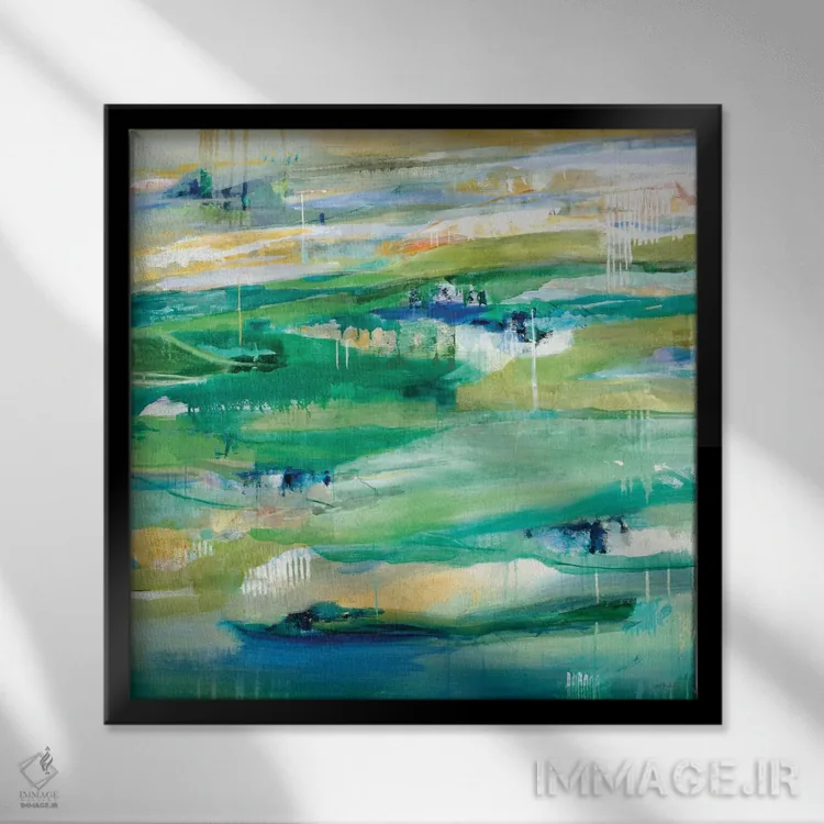 تابلو دکوراتیو راه سبز اثر جیل مارتین - نمای قابدار مشکی