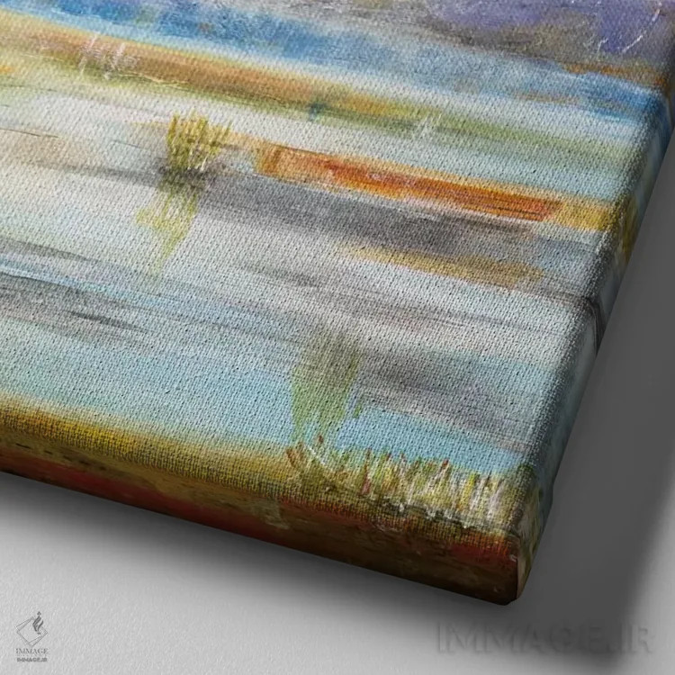 تابلو دکوراتیو اراضی باتلاقی ۲ اثر جیل مارتین - نمای نزدیک بافت بوم