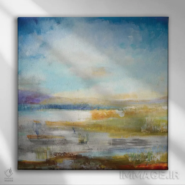 تابلو دکوراتیو اراضی باتلاقی اثر جیل مارتین - نمای روبهرو روی دیوار