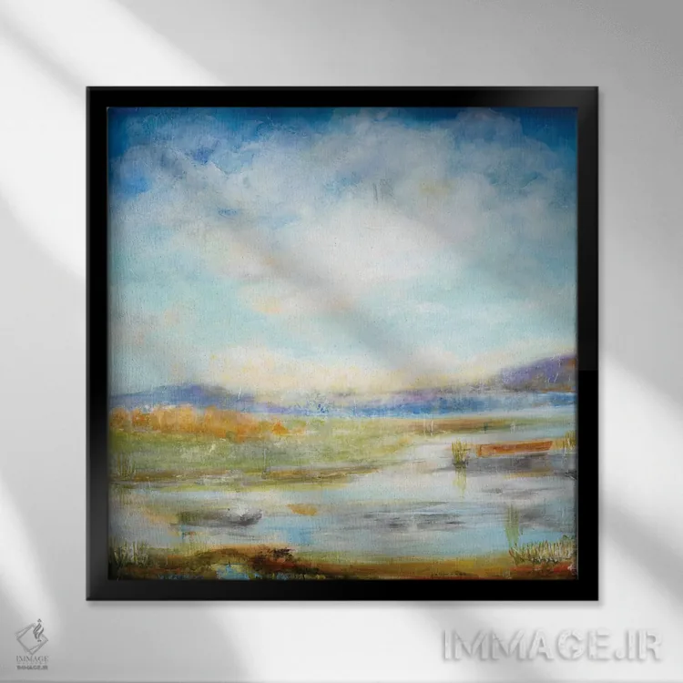 تابلو دکوراتیو اراضی باتلاقی ۲ اثر جیل مارتین - نمای قابدار مشکی