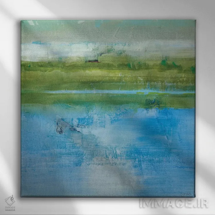 تابلو دکوراتیو دلبسته آبی ۲ اثر جیل مارتین - نمای روبهرو روی دیوار