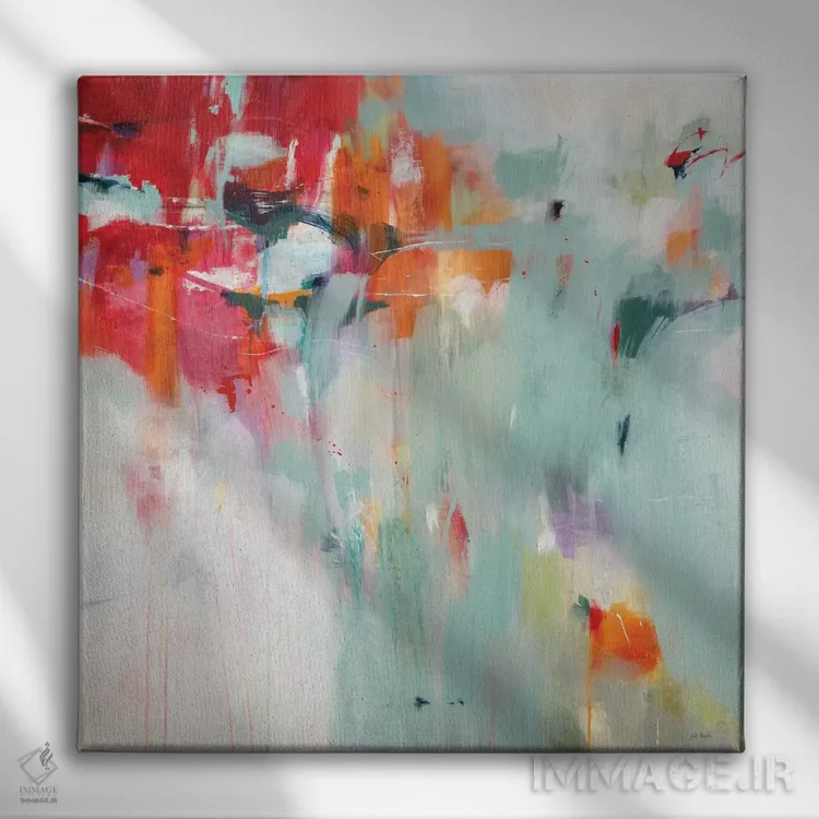 تابلو دکوراتیو یادآوری سرخی اثر جیل مارتین - نمای روبهرو روی دیوار