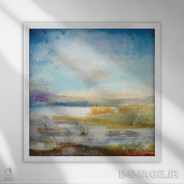 تابلو دکوراتیو اراضی باتلاقی اثر جیل مارتین - نمای قابدار سفید