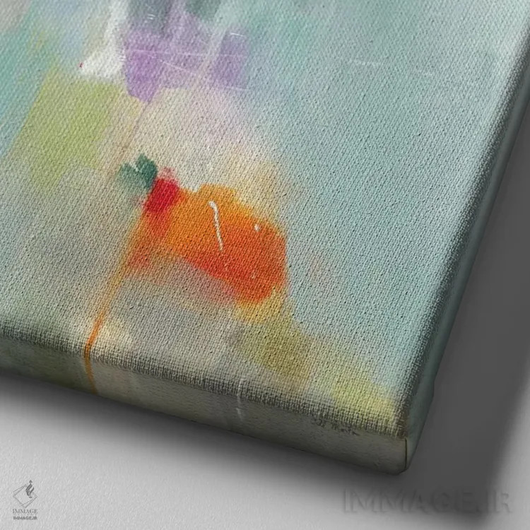 تابلو دکوراتیو یادآوری سرخی اثر جیل مارتین - نمای نزدیک بافت بوم