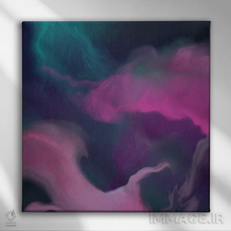 تابلو دکوراتیو سحابی صورتی اثر جولیانا لوومر - نمای روبهرو روی دیوار