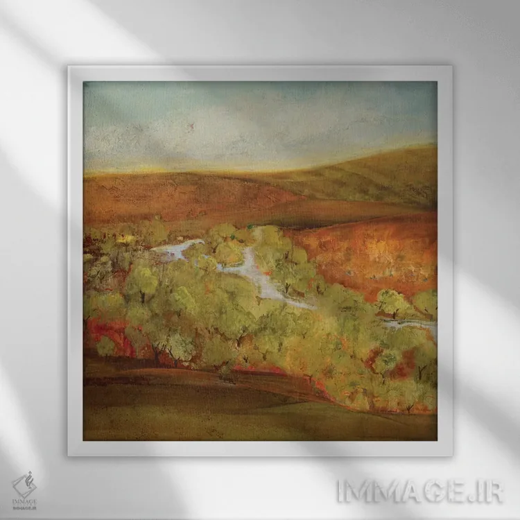 تابلو دکوراتیو زعفران پاییزی ۲ اثر جیل مارتین - نمای قابدار سفید