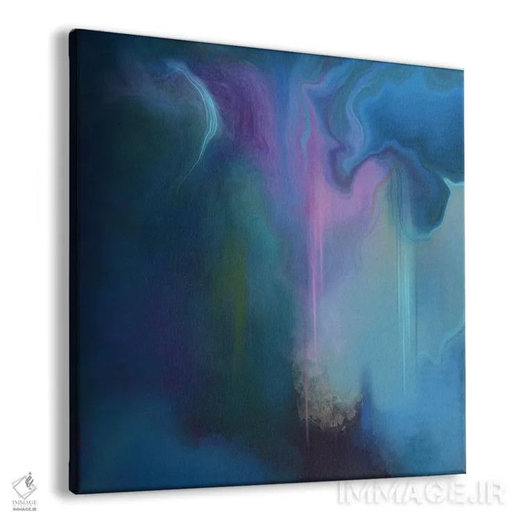 تابلو دکوراتیو در آبی اثر جولیانا لوومر - نمای پرسپکتیو محصول