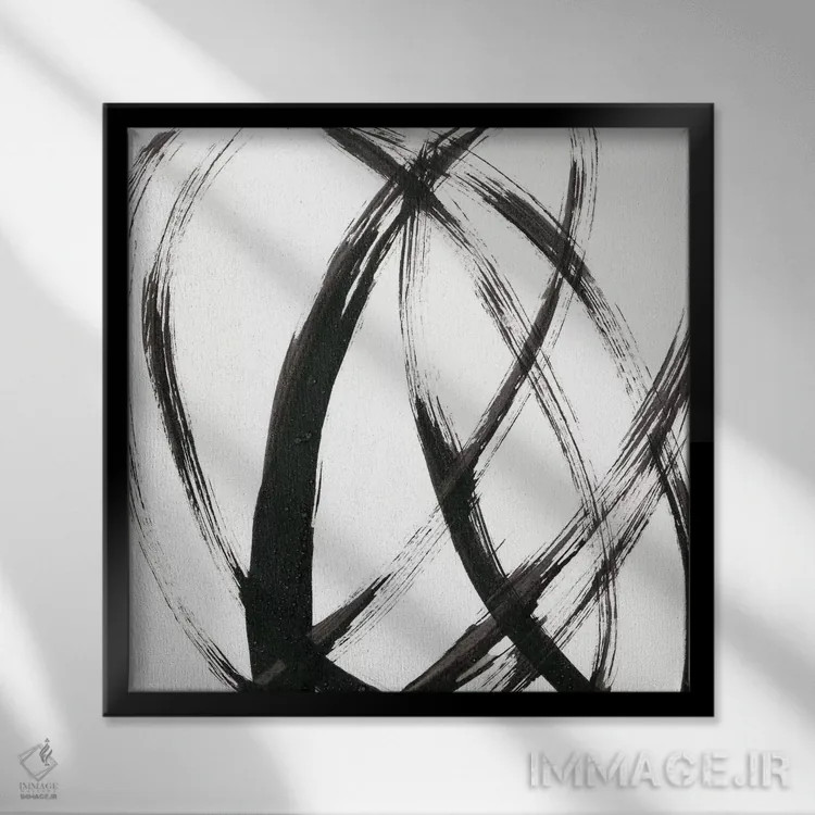 تابلو دکوراتیو بیان خطی III اثر جی. هالند - نمای قابدار مشکی