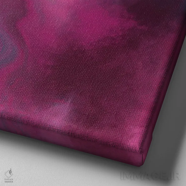 تابلو دکوراتیو آسمان صورتی اثر جولیانا لوومر - نمای نزدیک بافت بوم