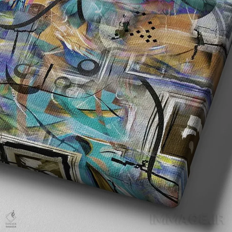 تابلو دکوراتیو آشوب شماره دو اثر جولیز - نمای نزدیک بافت بوم