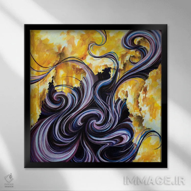 تابلو دکوراتیو جعبه پاندورا اثر جکی لیو - نمای قابدار مشکی