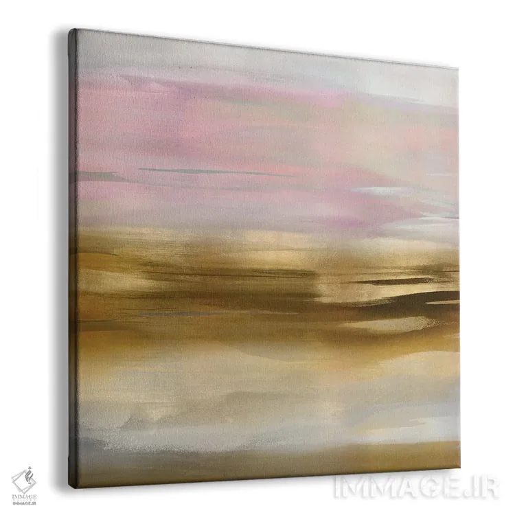 تابلو دکوراتیو هجوم طلایی با سرخی صورتی IIa اثر جیک مسینا - نمای پرسپکتیو محصول