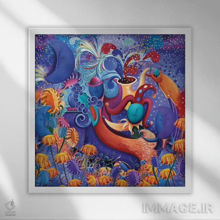 تابلو دکوراتیو به دام اندازنده رویا اثر جولیز - نمای قابدار سفید