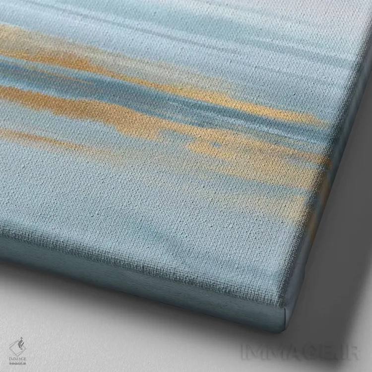 تابلو دکوراتیو بازتاب آبی آسمانی ۱ اثر جیک مسینا - نمای نزدیک بافت بوم