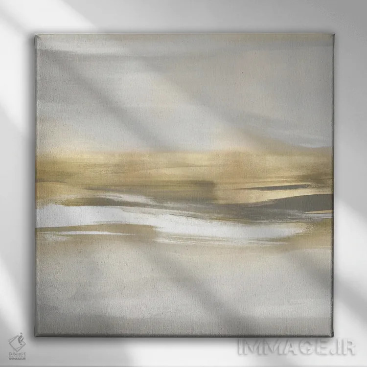 تابلو دکوراتیو درخشش طلایی II اثر جیک مسینا - نمای روبهرو روی دیوار