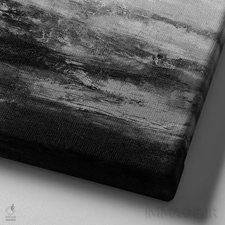 تابلو دکوراتیو زمین در خاکستری اثر جیک مسینا - نمای نزدیک بافت بوم