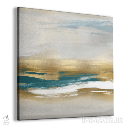 تابلو دکوراتیو هجوم طلایی فیروزه ای II اثر جیک مسینا - نمای پرسپکتیو محصول
