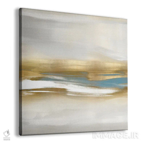 تابلو دکوراتیو درخشش طلا و فیروزه ای II اثر جیک مسینا - نمای پرسپکتیو محصول