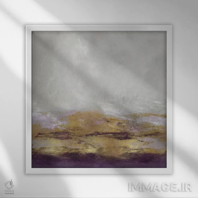 تابلو دکوراتیو زمین در میان آمتیست اثر جیک مسینا - نمای قابدار سفید