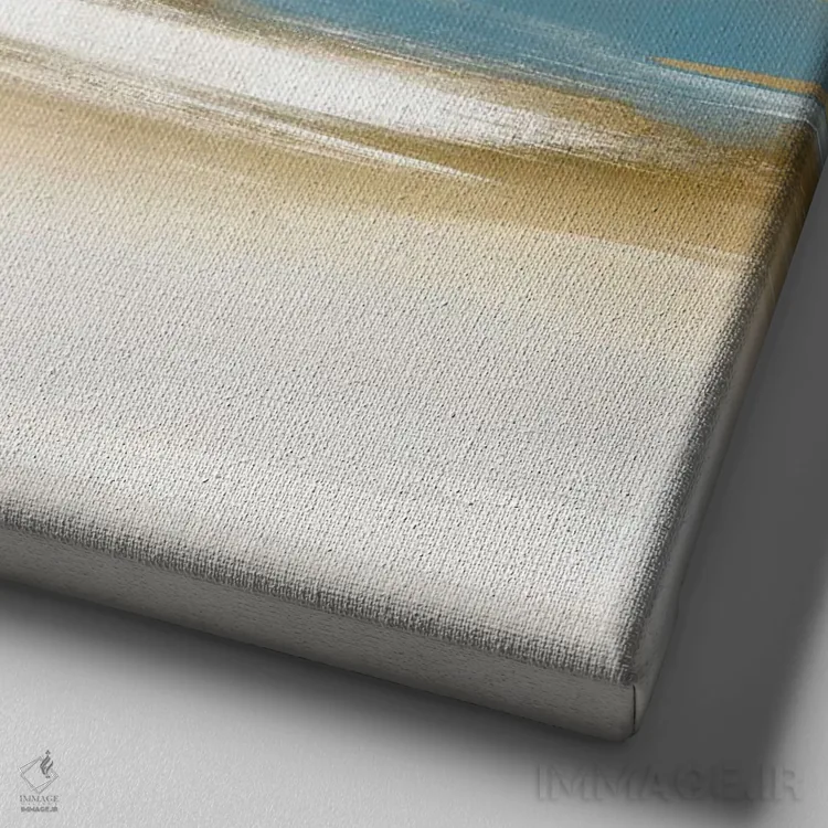 تابلو دکوراتیو درخشش طلا و فیروزه ای II اثر جیک مسینا - نمای نزدیک بافت بوم