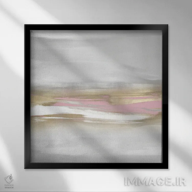 تابلو دکوراتیو درخشش صورتی II اثر جیک مسینا - نمای قابدار مشکی