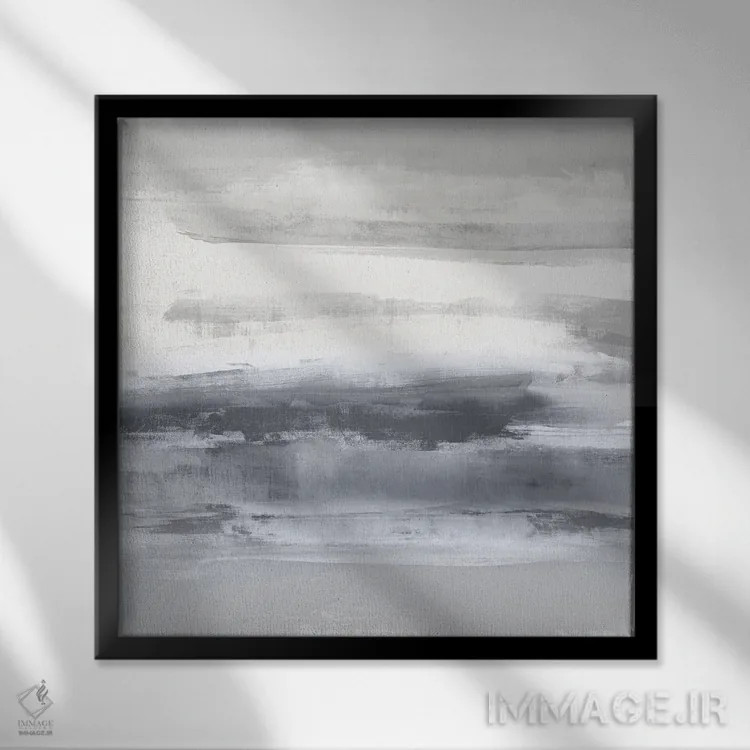 تابلو دکوراتیو عبور خاکستری II اثر جیک مسینا - نمای قابدار مشکی