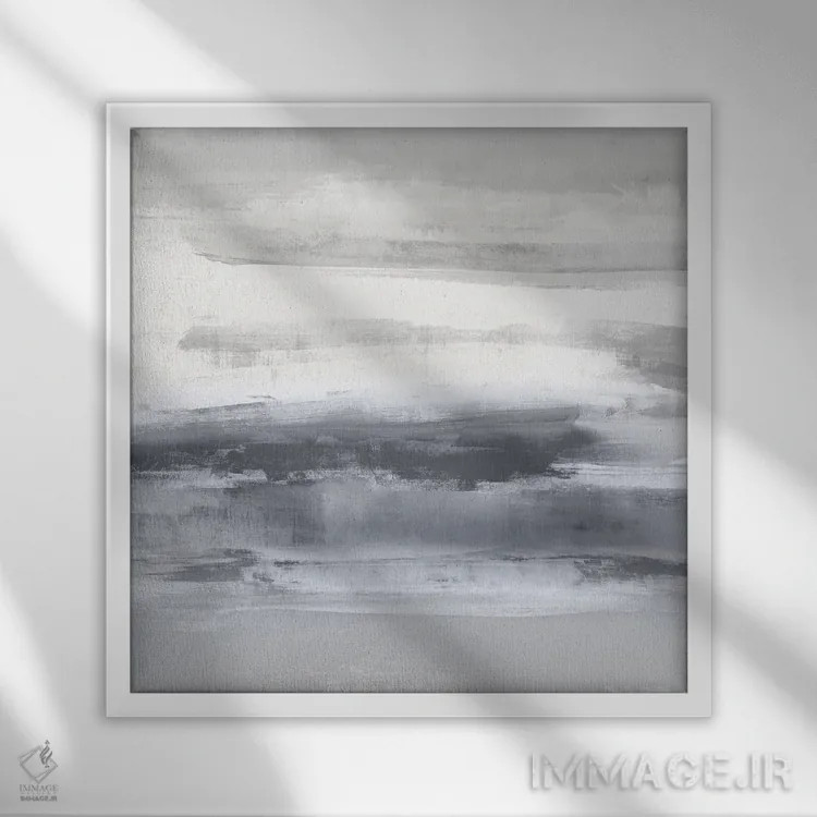 تابلو دکوراتیو عبور خاکستری II اثر جیک مسینا - نمای قابدار سفید