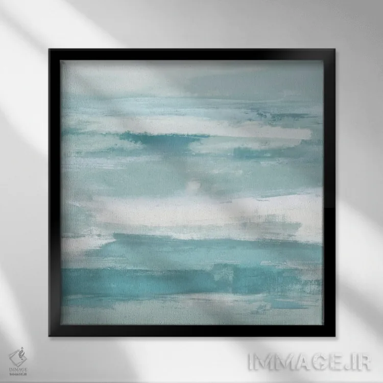 تابلو دکوراتیو عبور آبی III اثر جیک مسینا - نمای قابدار مشکی