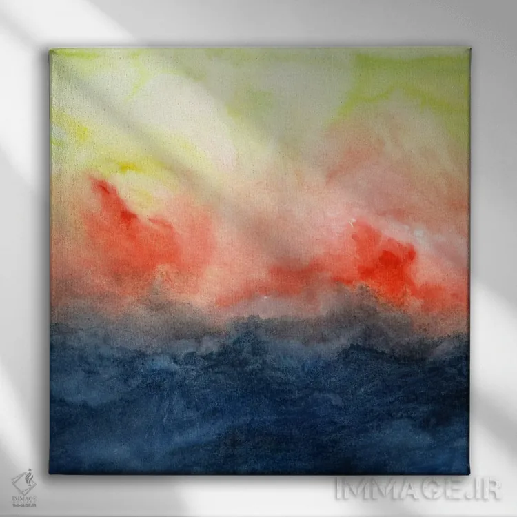 تابلو دکوراتیو آتش سوزی برسی اثر ژاکلین مالدونادو - نمای روبهرو روی دیوار