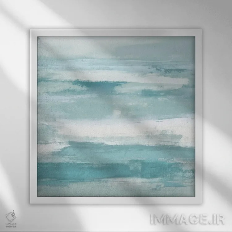 تابلو دکوراتیو عبور آبی III اثر جیک مسینا - نمای قابدار سفید