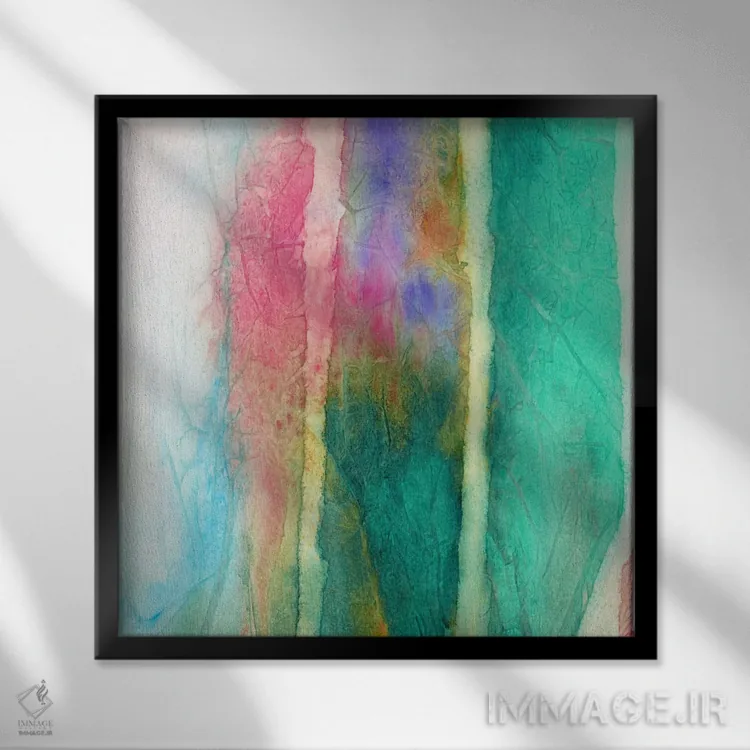 تابلو دکوراتیو کلاف نخ III اثر ژاکلین مالدونادو - نمای قابدار مشکی