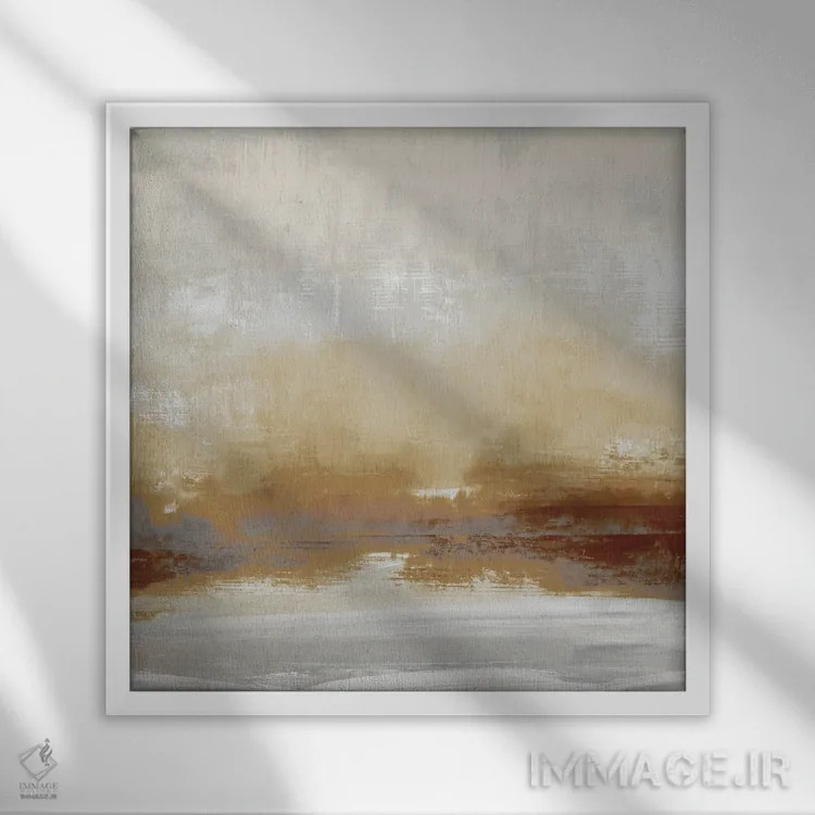 تابلو دکوراتیو یکپارچه کهربایی II اثر جیک مسینا - نمای قابدار سفید