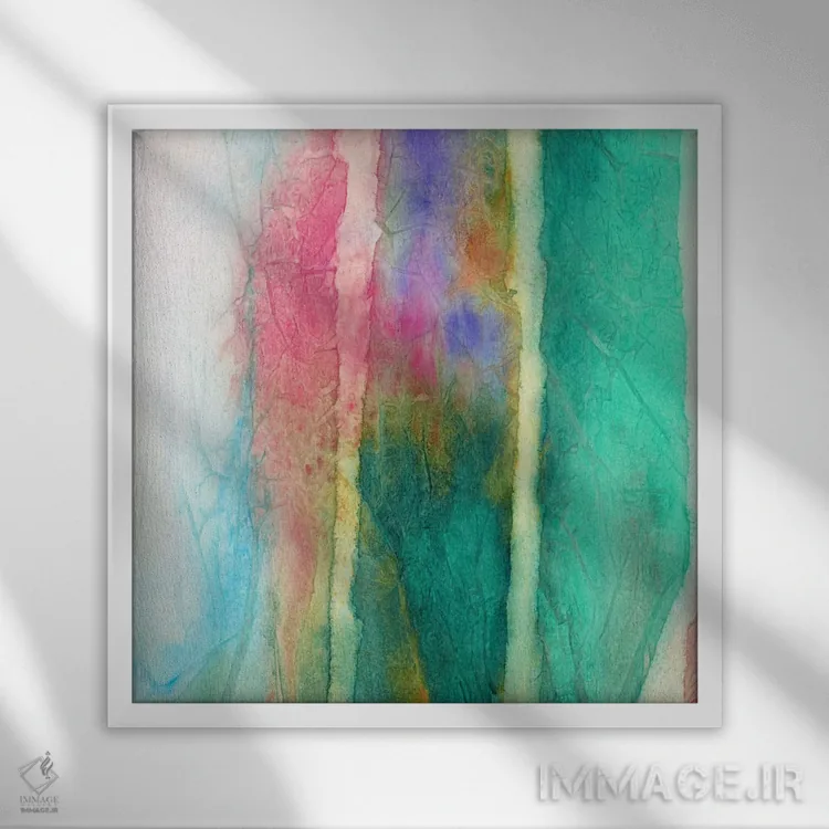 تابلو دکوراتیو کلاف نخ III اثر ژاکلین مالدونادو - نمای قابدار سفید