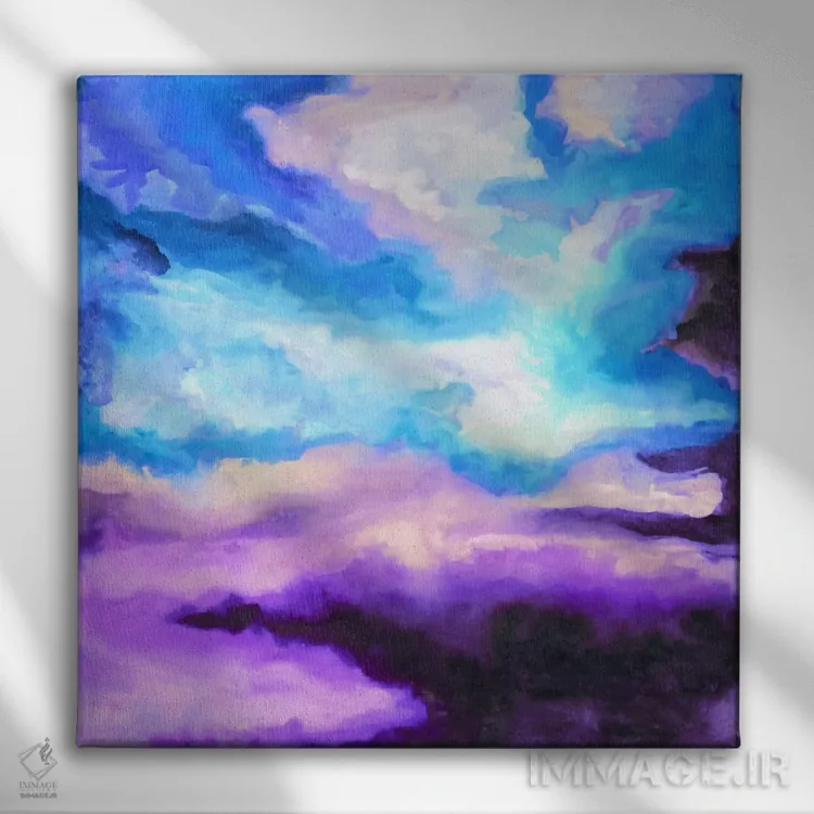 تابلو دکوراتیو شب آبی اثر ژاکلین مالدونادو - نمای روبهرو روی دیوار