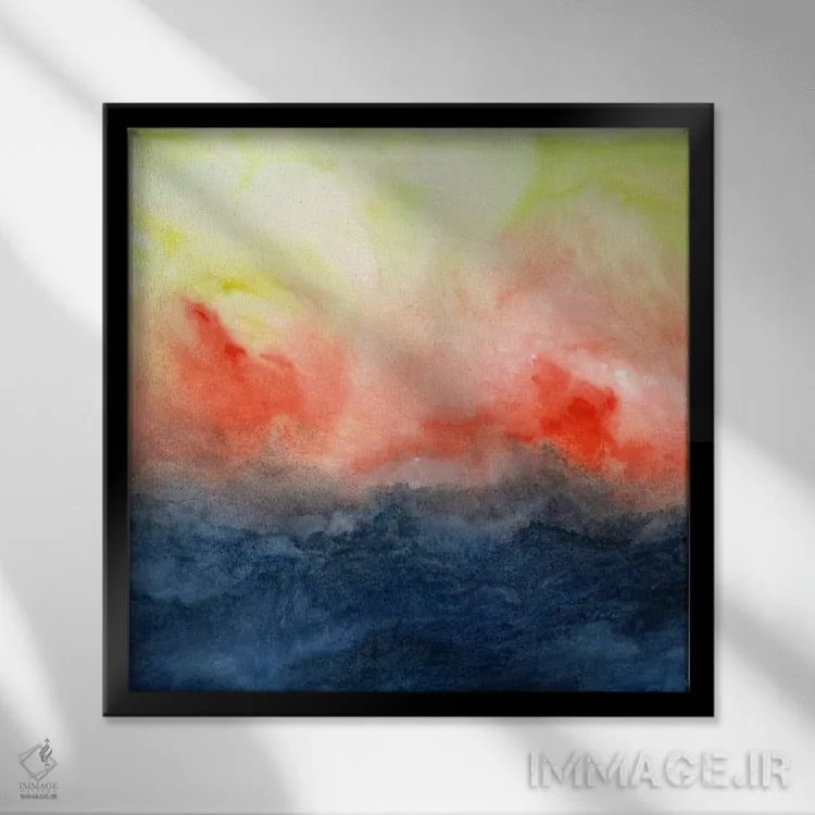 تابلو دکوراتیو آتش سوزی برسی اثر ژاکلین مالدونادو - نمای قابدار مشکی