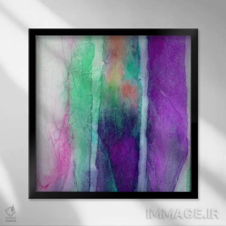 تابلو دکوراتیو کلاف نخ ۲ اثر ژاکلین مالدونادو - نمای قابدار مشکی