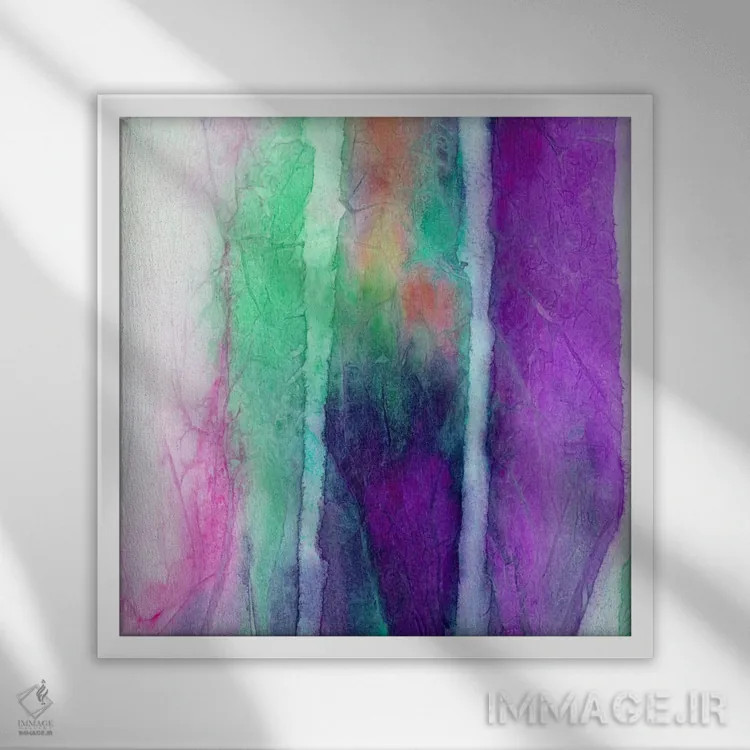 تابلو دکوراتیو کلاف نخ ۲ اثر ژاکلین مالدونادو - نمای قابدار سفید