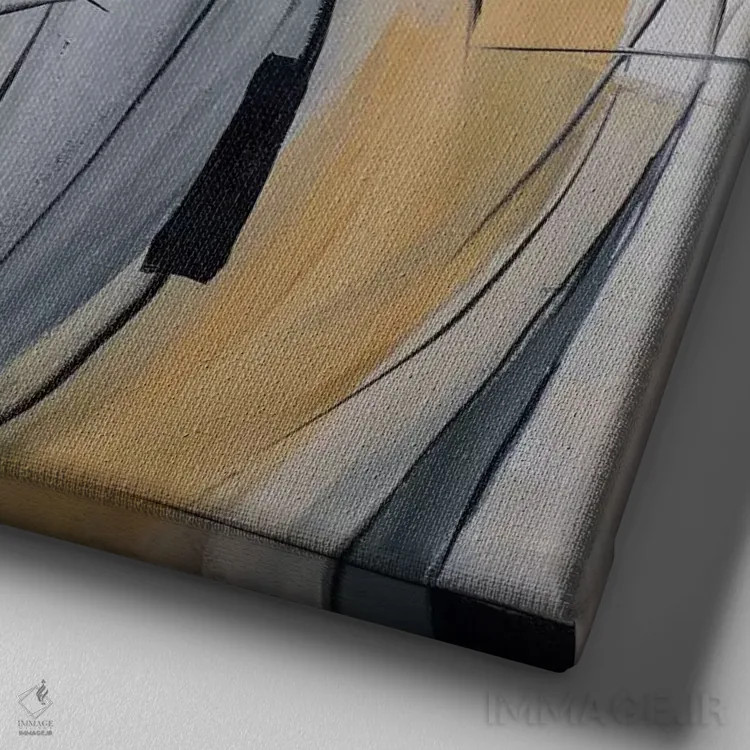 تابلو دکوراتیو به راست بپیچید اثر جین ام. رابینسون - نمای نزدیک بافت بوم